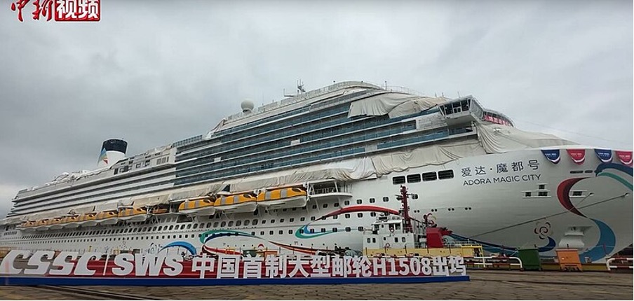 First Chinese-Built Large Cruise Ship Starts Sea Trials
